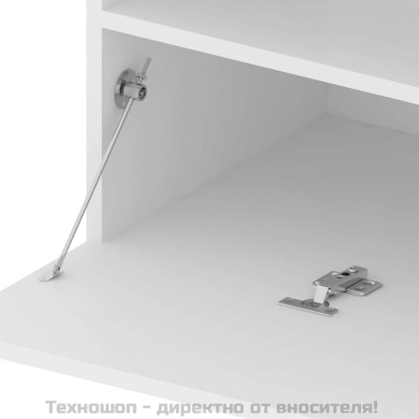 ТВ шкафове, 2 бр, с LED осветление, бели, 75x35x40 см
