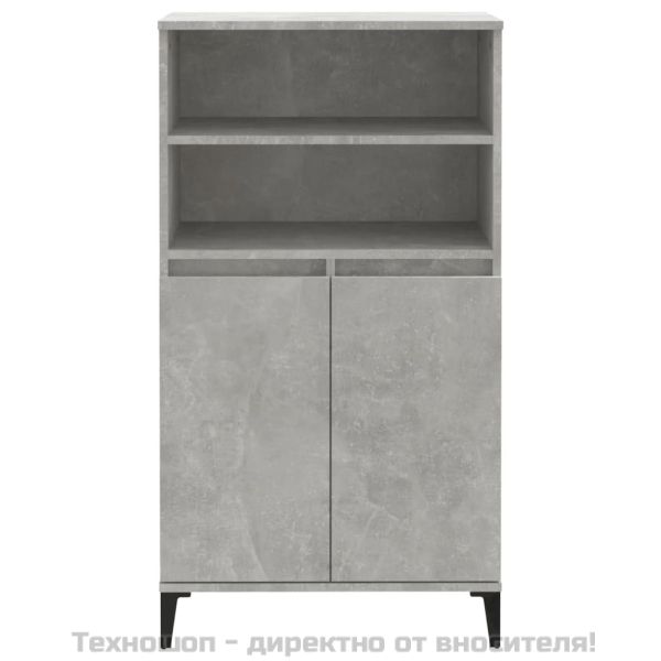 Висок шкаф, бетонно сив, 60x36x110 см, инженерно дърво