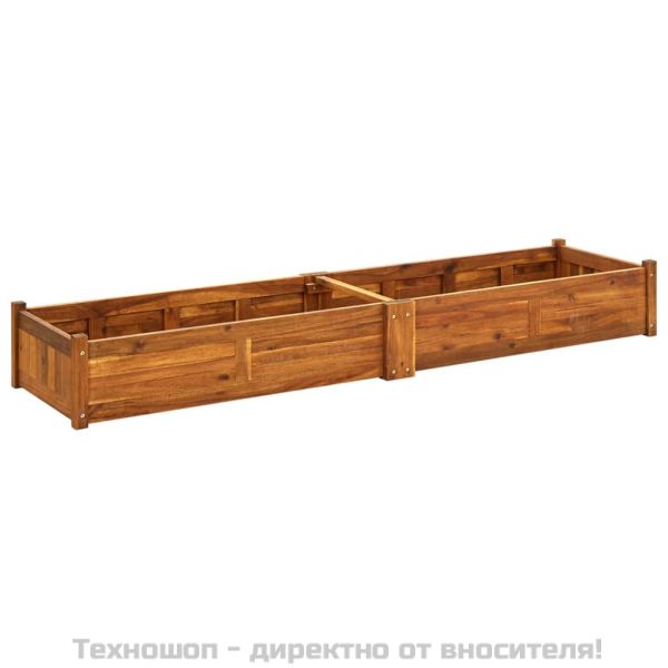 Градинска повдигната леха, акациево дърво, 200x50x25 см