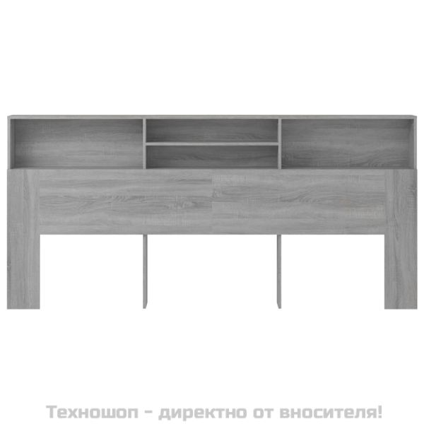 Табла за легло тип шкаф, сив сонома, 220x19x103,5 см