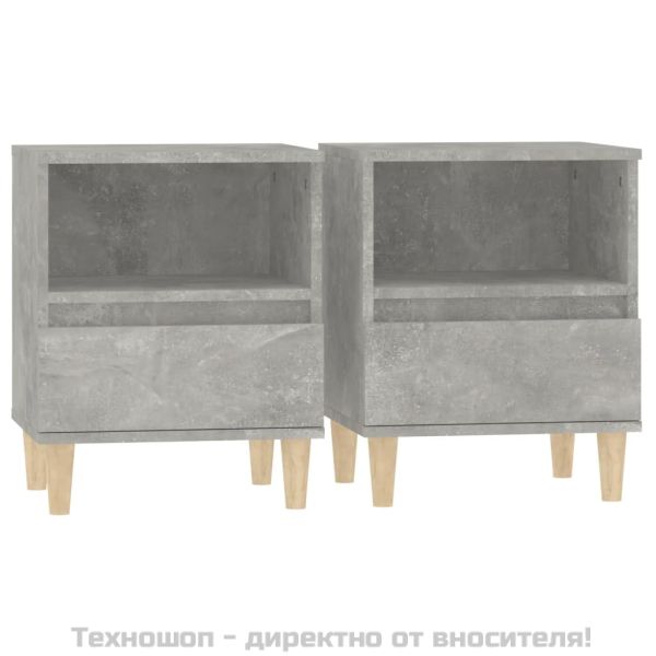 Нощни шкафчета, 2 бр, бетонно сиво, 40x35x50 см