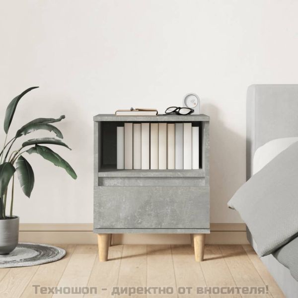 Нощни шкафчета, 2 бр, бетонно сиво, 40x35x50 см