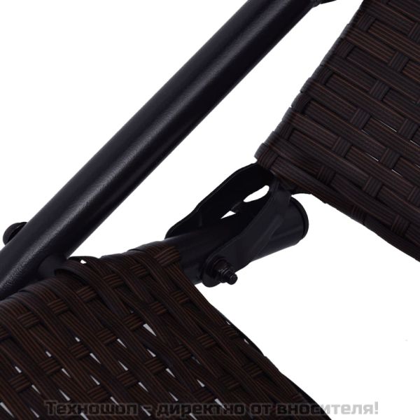 Сгъваем шезлонг полиратан кафяв