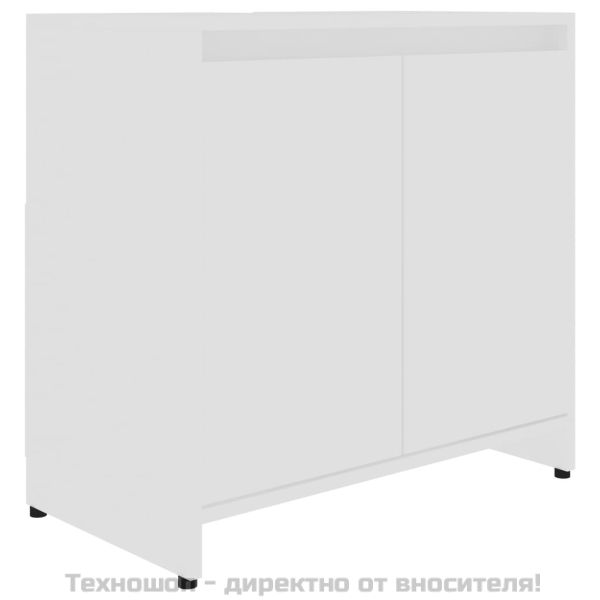 Шкаф за баня, бял, 60x33x61 см, инженерно дърво