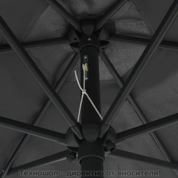 Градински чадър с алуминиев прът, 270x246 см, антрацит