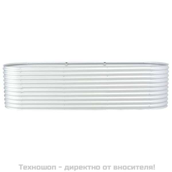 Градинска висока леха 320x80x81 см поцинкована стомана сребро