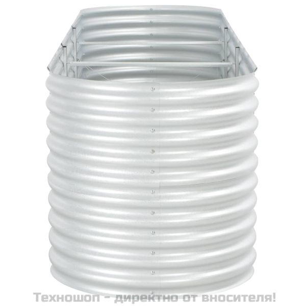 Градинска висока леха 320x80x81 см поцинкована стомана сребро