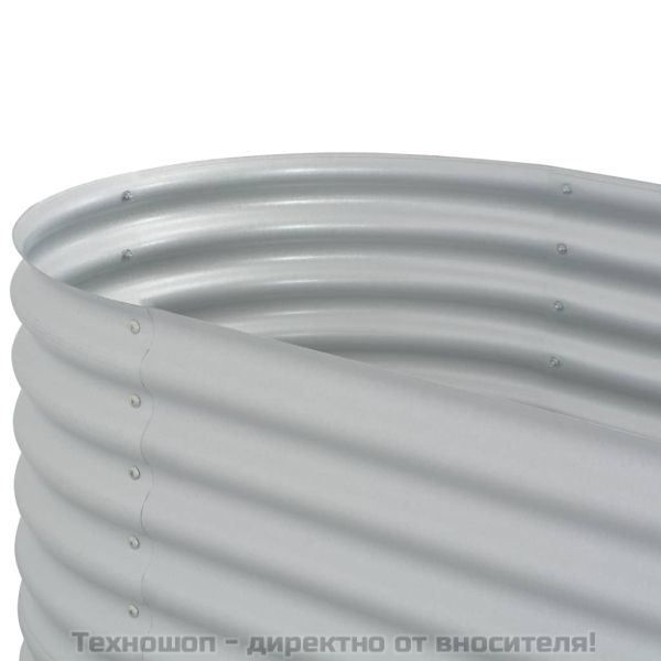 Градинска висока леха 320x80x81 см поцинкована стомана сребро