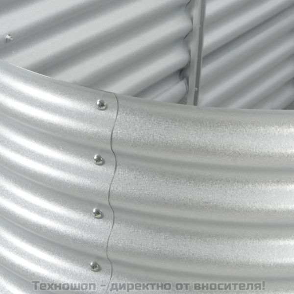 Градинска висока леха 320x80x81 см поцинкована стомана сребро