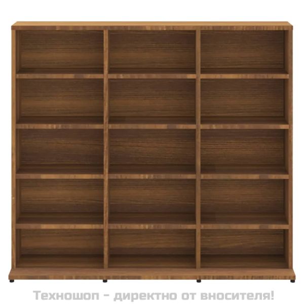 Етажерка за дискове кафяв дъб 100x23x89,5 см инженерно дърво
