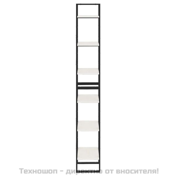 Висок шкаф, бял, 40x30x210 см, борово дърво масив