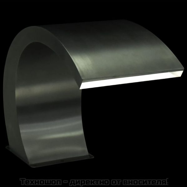 Фонтан за басейн с LED, неръждаема стомана, 30x60x45 см