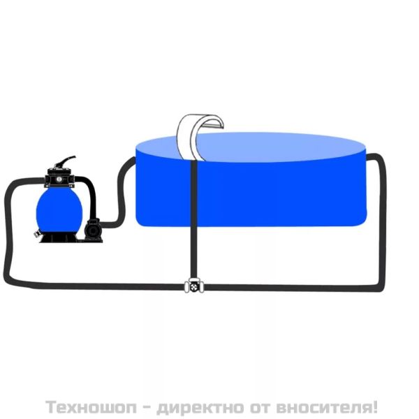 Фонтан за басейн с LED, неръждаема стомана, 30x60x45 см