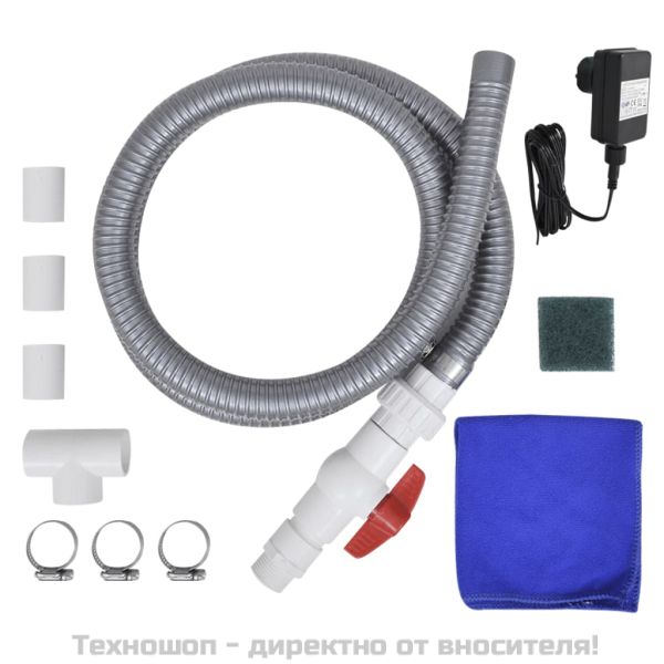 Фонтан за басейн с LED, неръждаема стомана, 30x60x45 см