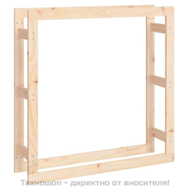 Поставка за дърва за огрев 100x25x100 см масивно дърво бор