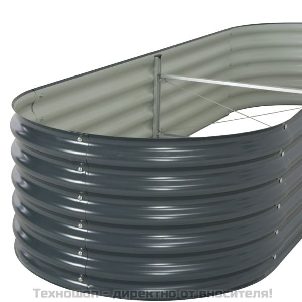 Градинска висока леха 240x80x44 см поцинкована стомана сива