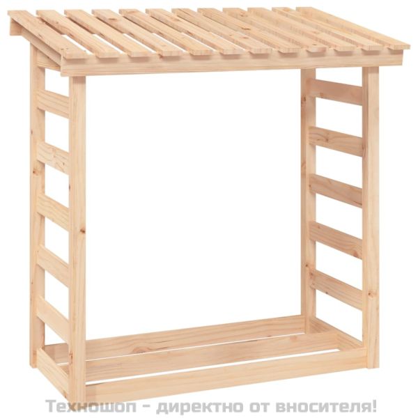Поставка за дърва за огрев 108x64,5x110 см масивно дърво бор