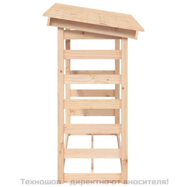 Поставка за дърва за огрев 108x64,5x110 см масивно дърво бор