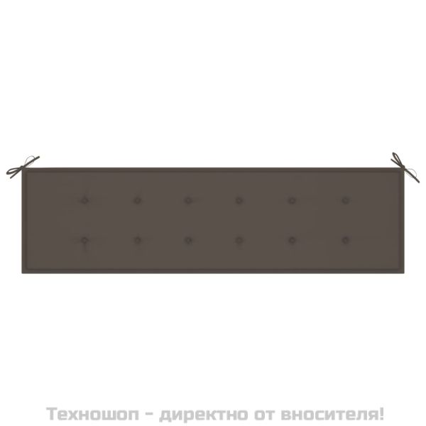 Възглавница за градинска пейка таупе 180x50x4 см оксфорд плат