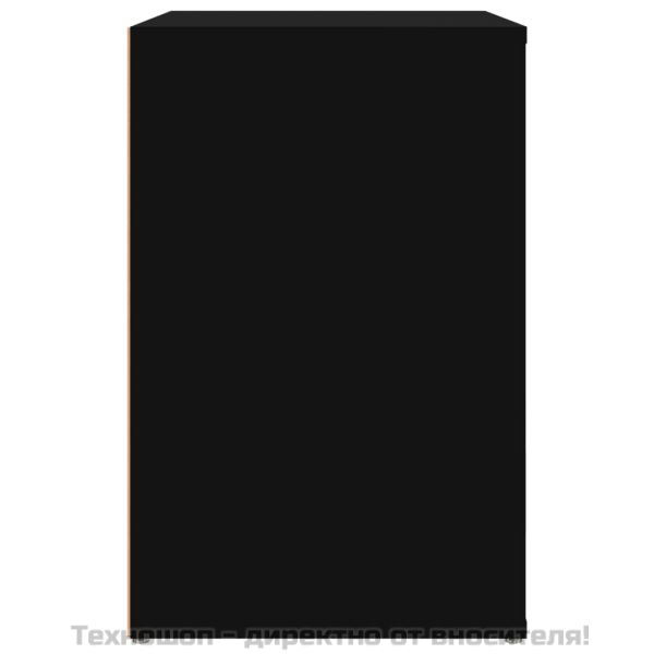 Шкаф за обувки, черен, 130x35x54 см, инженерно дърво