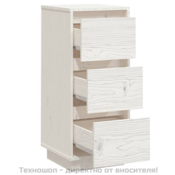 Сайдборди, 2 бр, бели, 32x34x75 см, бор масив