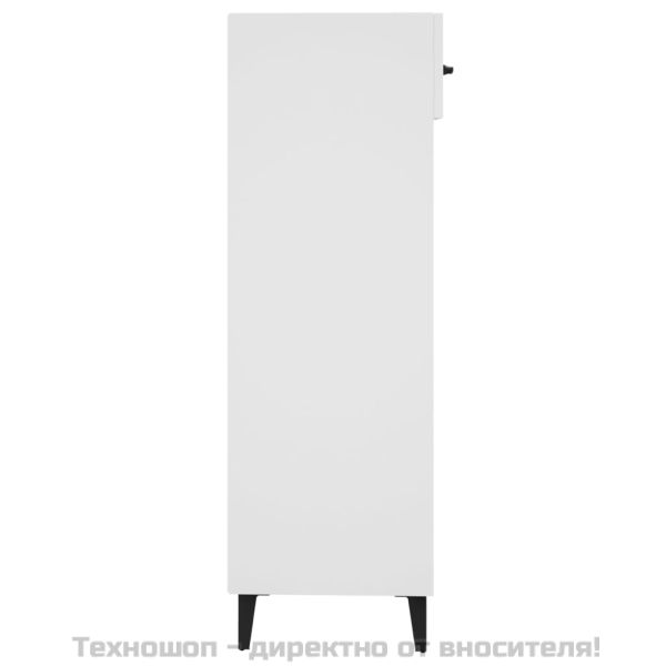 Шкаф за обувки, бял, 30x35x105 см, инженерно дърво