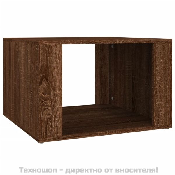 Нощна масичка, кафяв дъб, 57x55x36 см, инженерно дърво