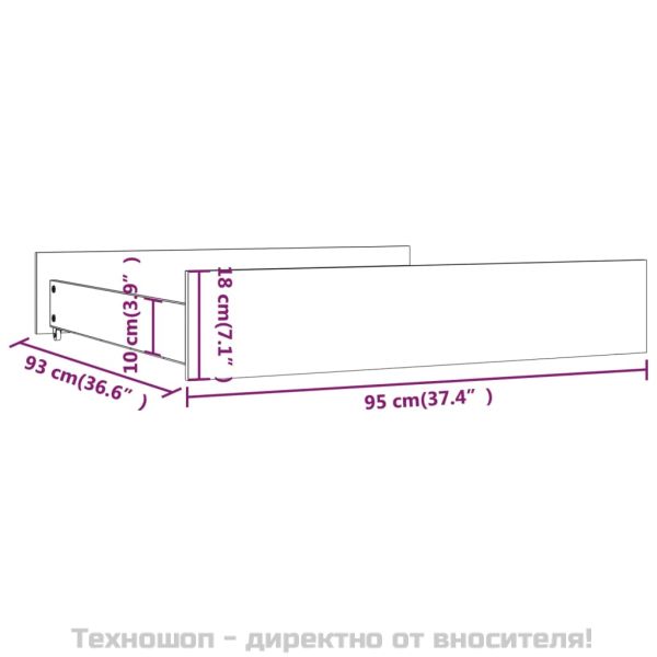 Чекмеджета за легло, 2 бр,Черен, бор масив