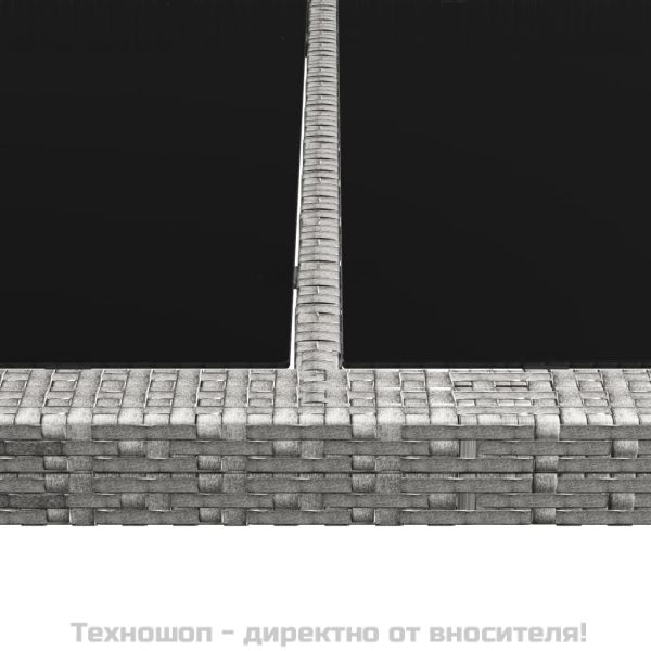 Градинска трапезна маса, сива, 200x150x74 см, полиратан