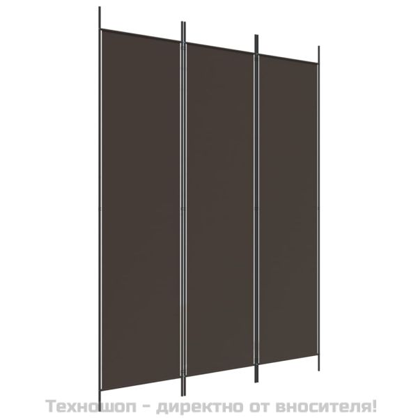 Параван за стая, 3 панела, кафяв, 150x200 см, плат