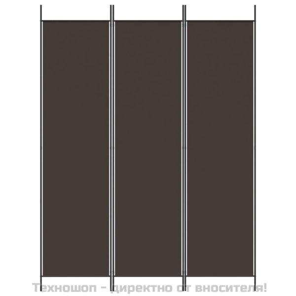 Параван за стая, 3 панела, кафяв, 150x200 см, плат
