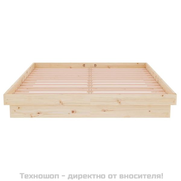 Рамка за легло, дърво масив, 135x190 cм, Double