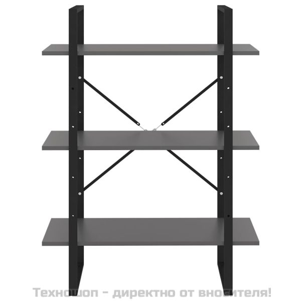 Шкаф библиотека, сив, 80x30x105 см, инженерно дърво