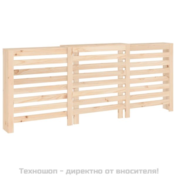 Параван за радиатор, 210x21x85 см, борово дърво масив