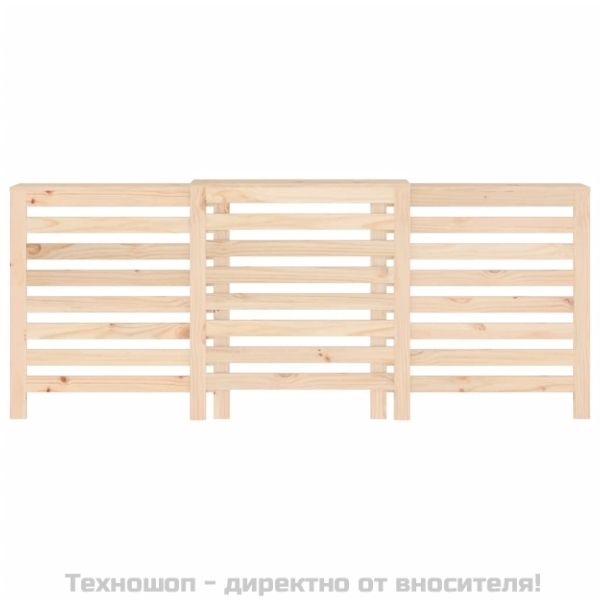 Параван за радиатор, 210x21x85 см, борово дърво масив