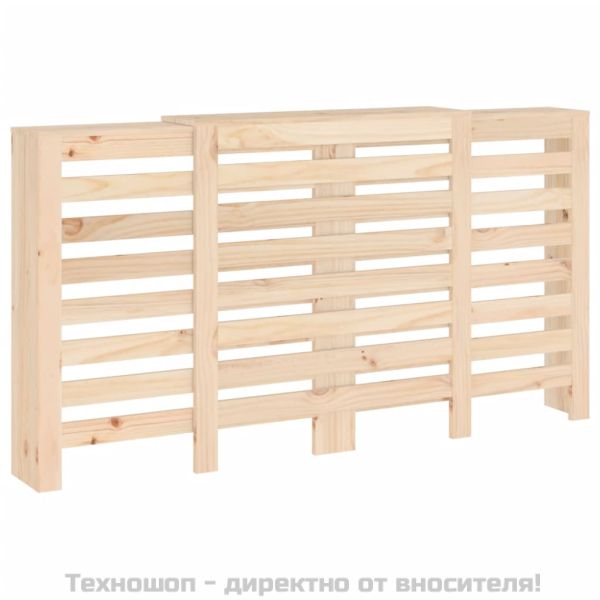 Параван за радиатор, 210x21x85 см, борово дърво масив