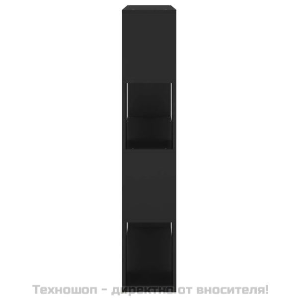 Библиотека/разделител за стая, черна, 100x24x124 см