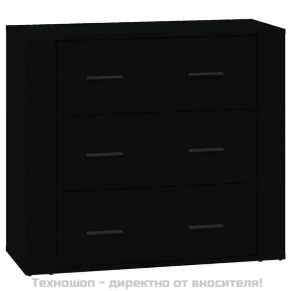 Сайдборд, черен, 80x33x70 см, инженерно дърво