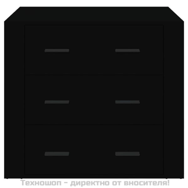 Сайдборд, черен, 80x33x70 см, инженерно дърво