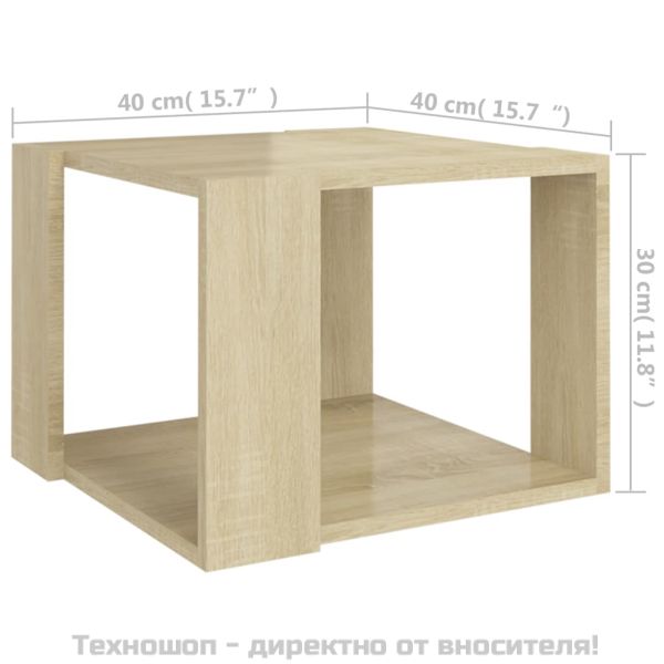 Кафе маса, сонома дъб, 40x40x30 см, инженерно дърво