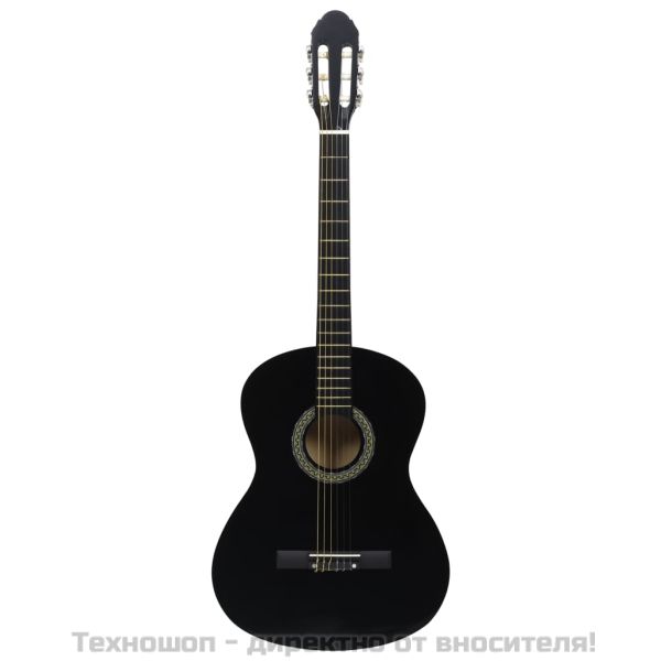Комплект класическа китара за начинаещи 12 части черен 4/4 39"