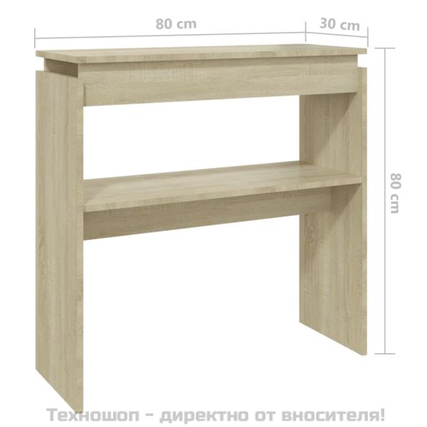 Конзолна маса, дъб сонома, 80x30x80 см, инженерно дърво