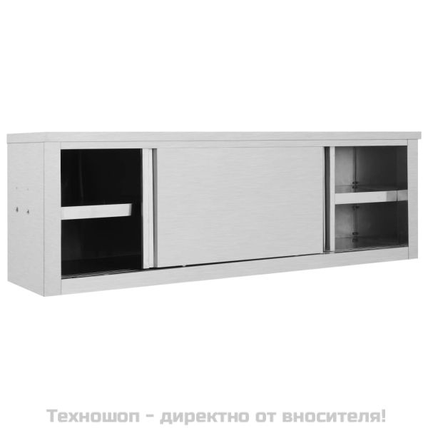 Кухненски стенен шкаф с плъзгащи врати, 150x40x50 см, стомана