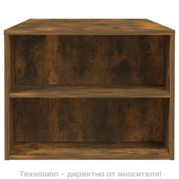 Кафе маса, опушен дъб, 102x55x42 см, инженерно дърво