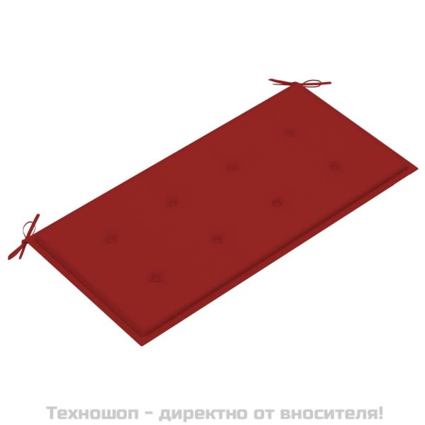 Възглавница за градинска пейка червена 100x50x3 см оксфорд плат