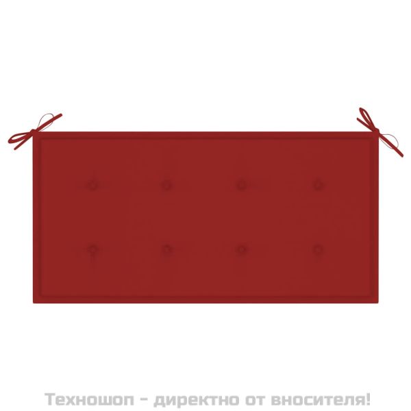 Възглавница за градинска пейка червена 100x50x3 см оксфорд плат