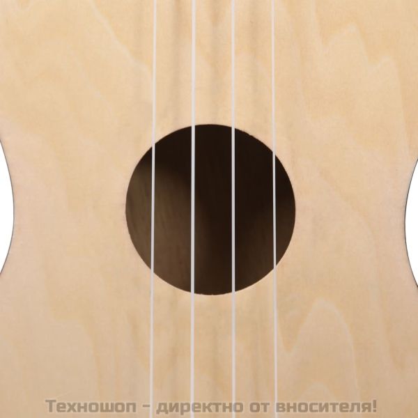 Комплект сопрано укулеле с калъф за деца естествен 23"