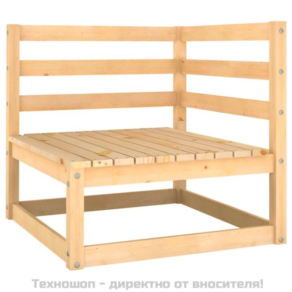 Градински комплект с възглавници, 2 части, борово дърво масив