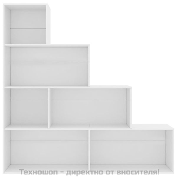 Библиотека/разделител за стая, бяла, 155x24x160 см, ПДЧ