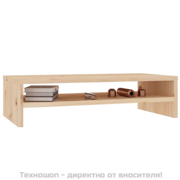 Поставка за монитор, 50x24x13 см, бор масив
